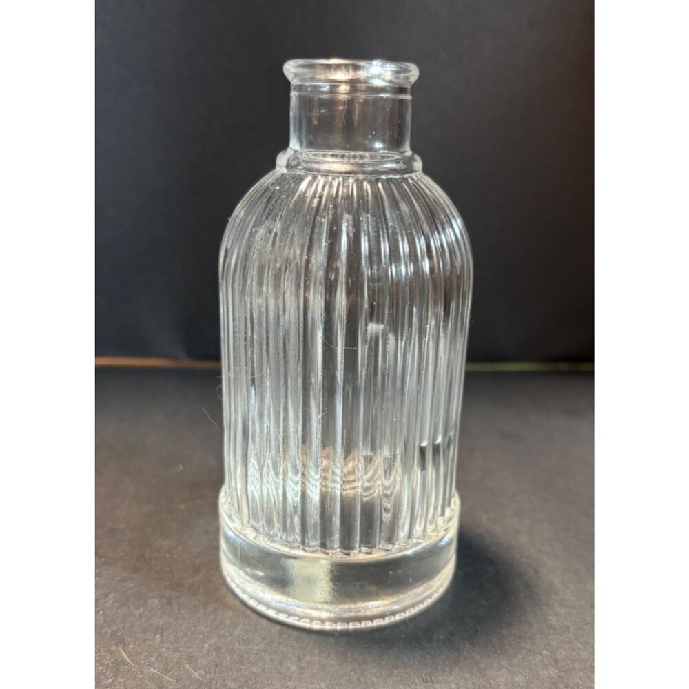 Ribbed Clear Glass Bud Vase